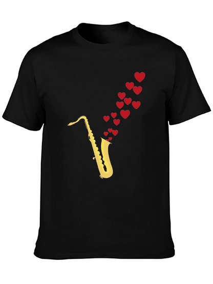 Saxophone Love T-Shirt - Musical Heart Tee