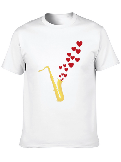 Saxophone Love T-Shirt - Musical Heart Tee