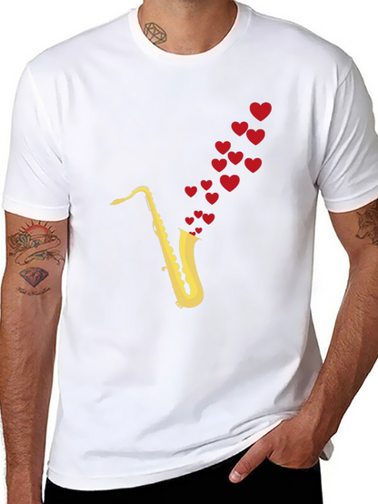 Saxophone Love T-Shirt - Musical Heart Tee
