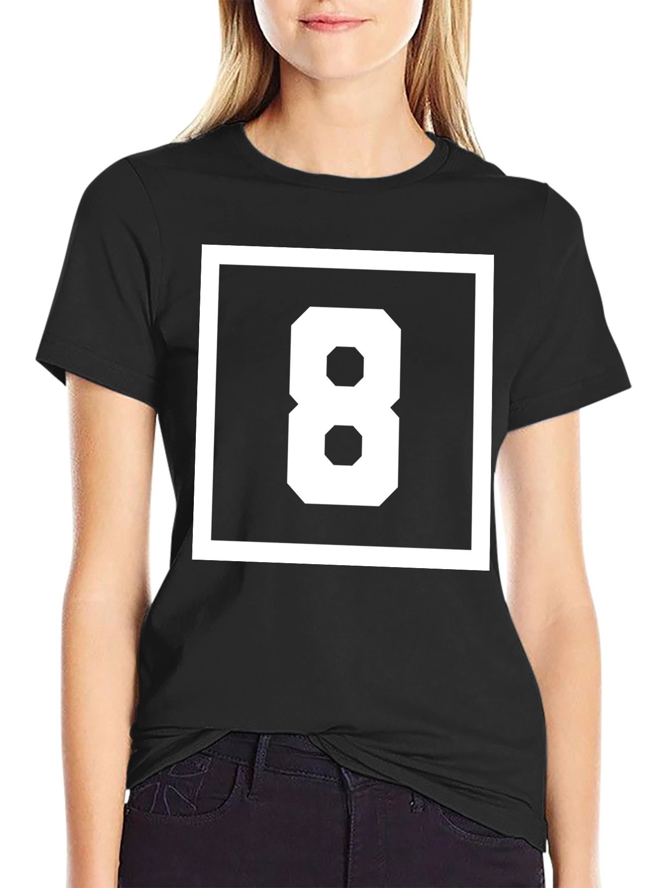 Geometric Number 8 Graphic T-Shirt