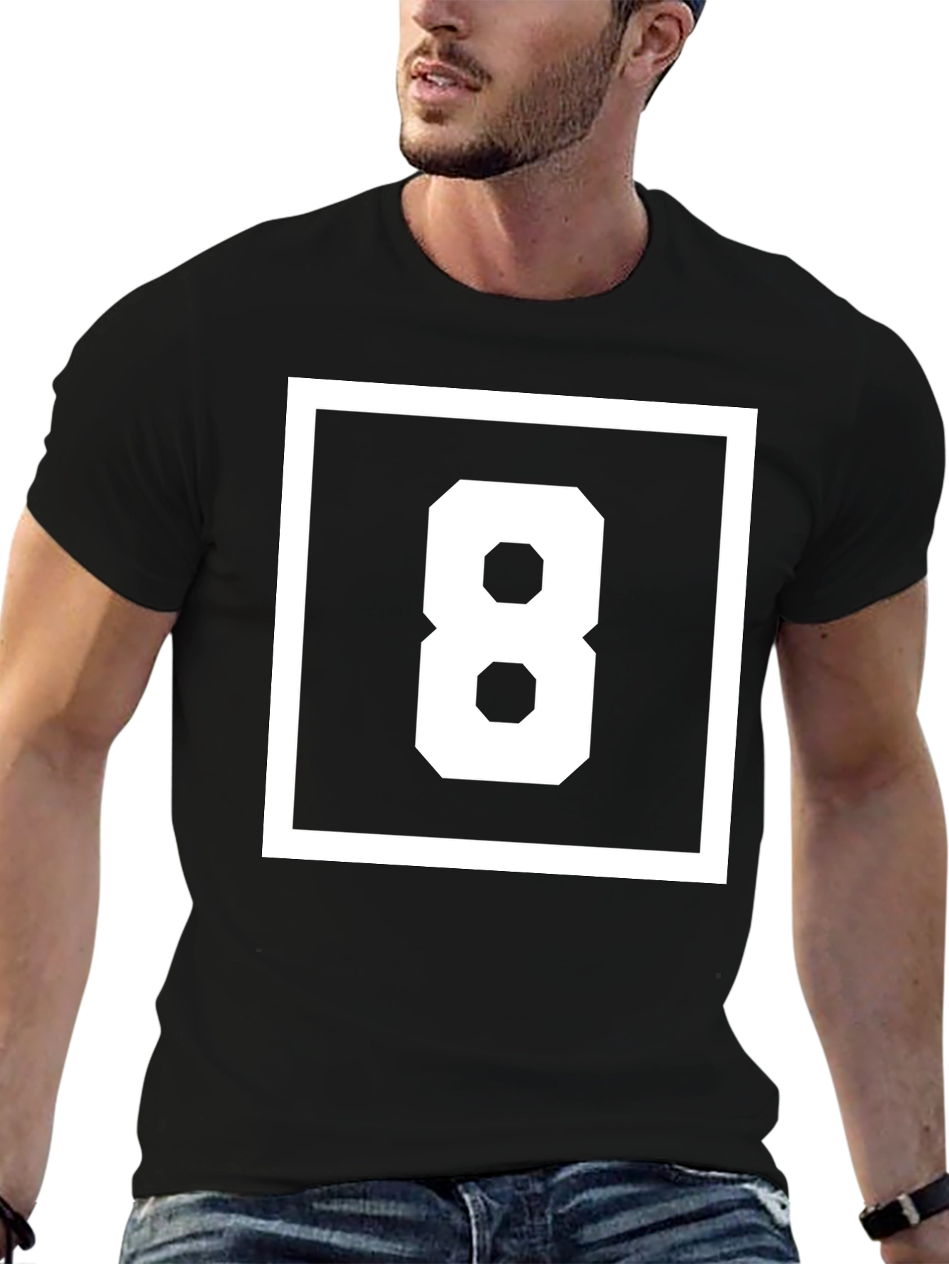 Geometric Number 8 Graphic T-Shirt