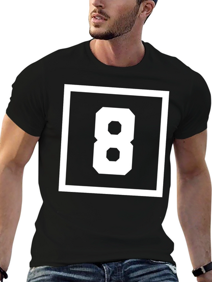 Geometric Number 8 Graphic T-Shirt