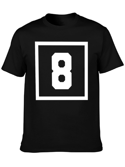 Geometric Number 8 Graphic T-Shirt