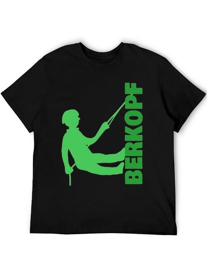 Rock Climbing T-Shirt - Green Climber Silhouette