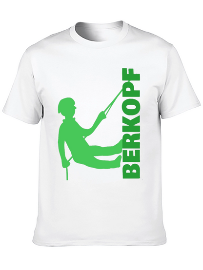 Rock Climbing T-Shirt - Green Climber Silhouette