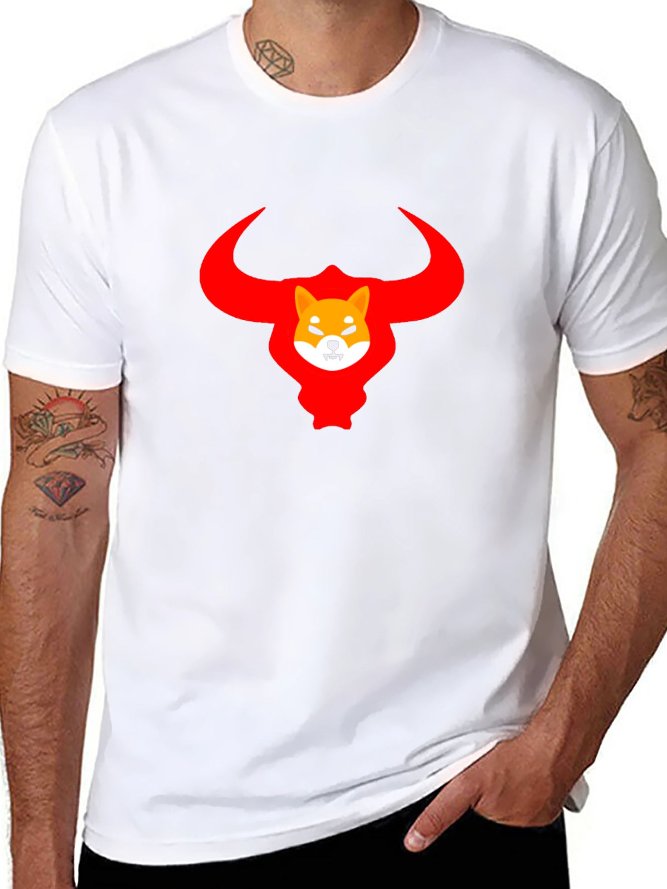 Shiba Inu Bull Crypto T-Shirt - Black