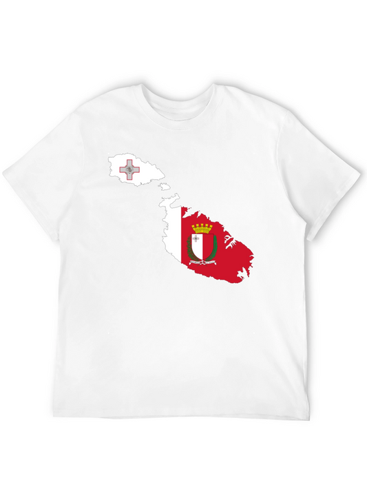 Malta Flag Map T-Shirt - Black