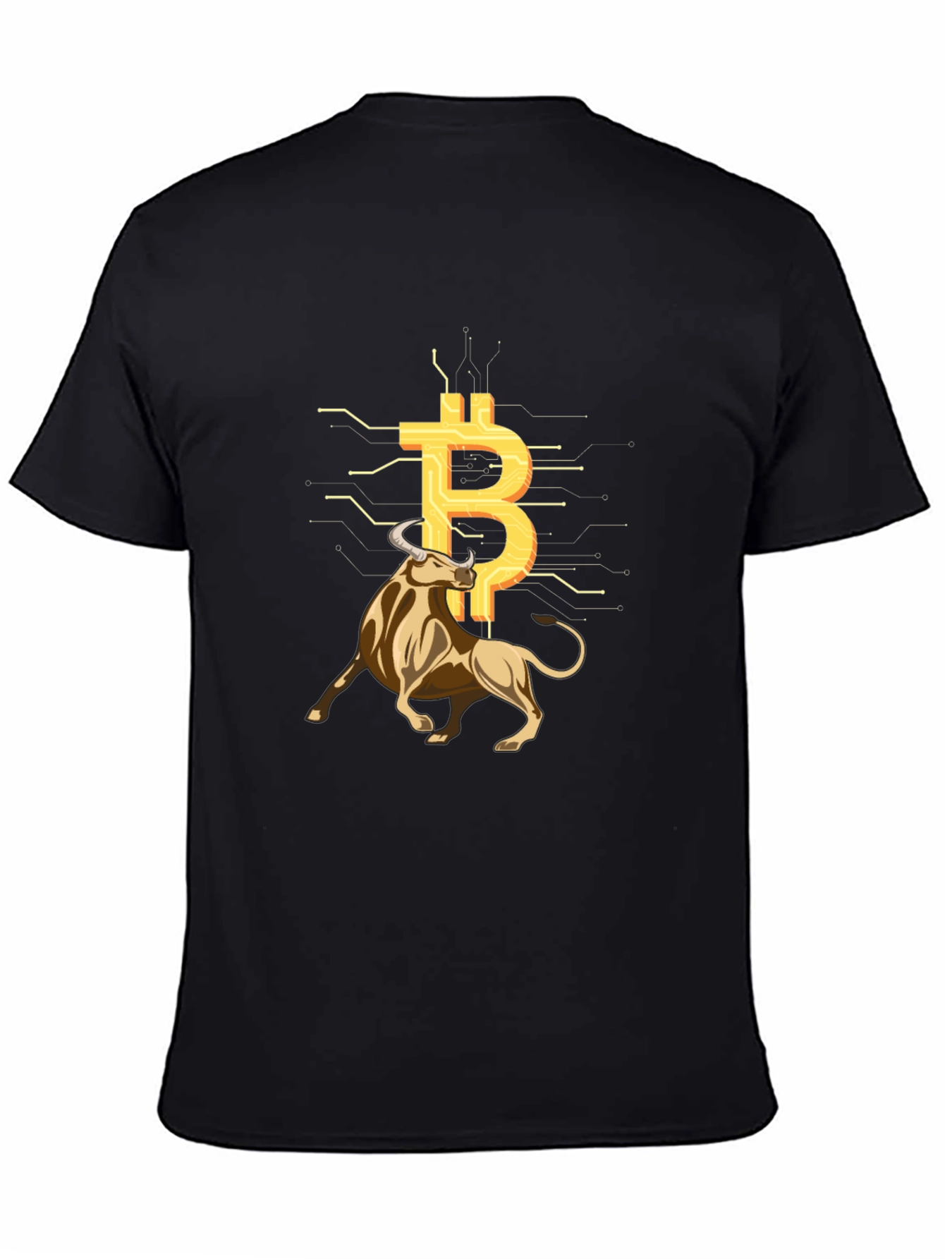 Bitcoin Bull Black Tee - Crypto Investor Shirt