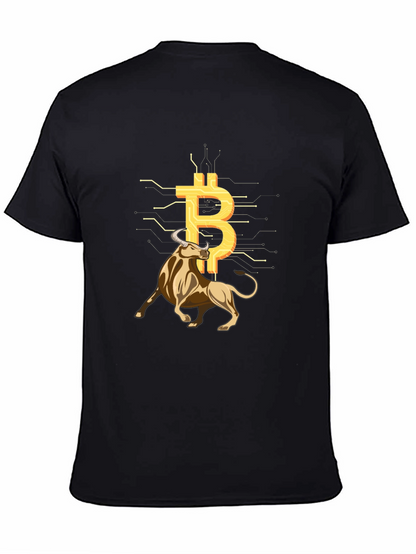 Bitcoin Bull Black Tee - Crypto Investor Shirt