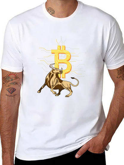 Bitcoin Bull Black Tee - Crypto Investor Shirt