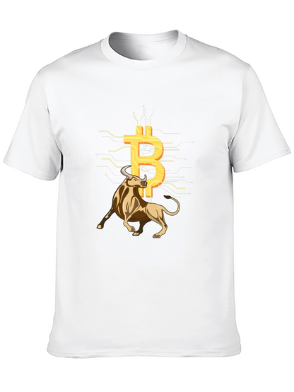 Bitcoin Bull Black Tee - Crypto Investor Shirt
