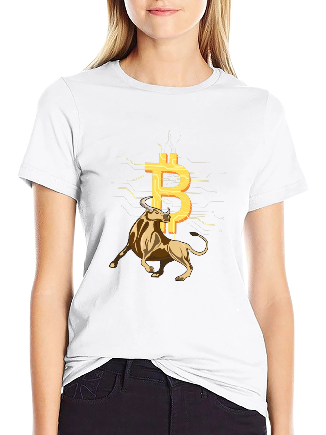 Bitcoin Bull Black Tee - Crypto Investor Shirt