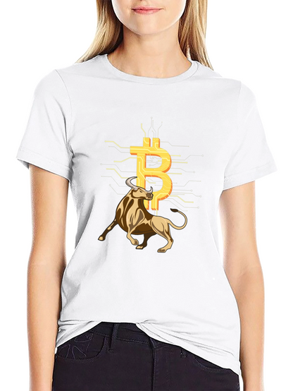Bitcoin Bull Black Tee - Crypto Investor Shirt