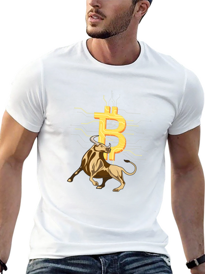 Bitcoin Bull Black Tee - Crypto Investor Shirt
