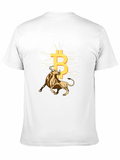 Bitcoin Bull Black Tee - Crypto Investor Shirt