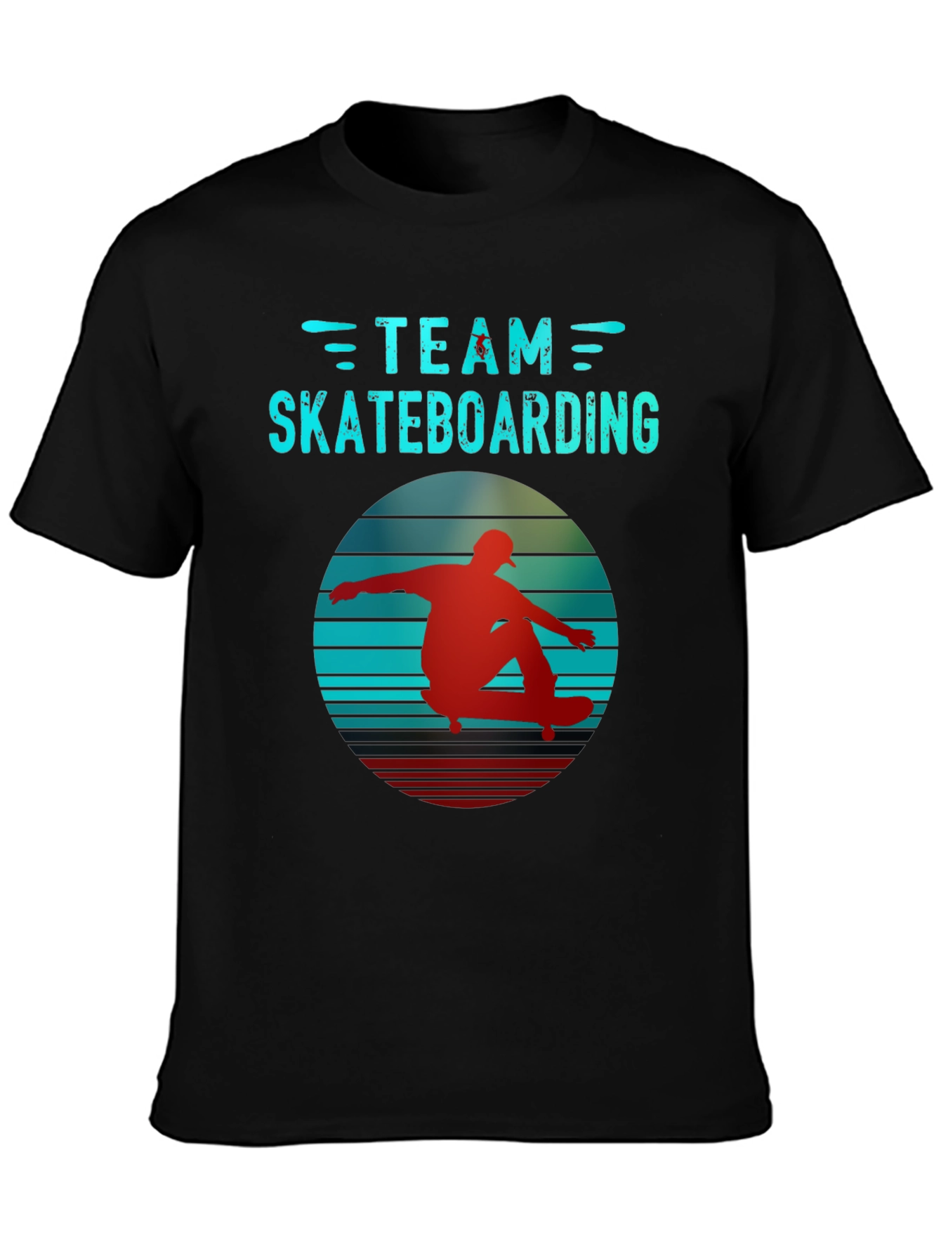 Retro Team Skateboarding Black T-Shirt