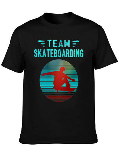 Retro Team Skateboarding Black T-Shirt