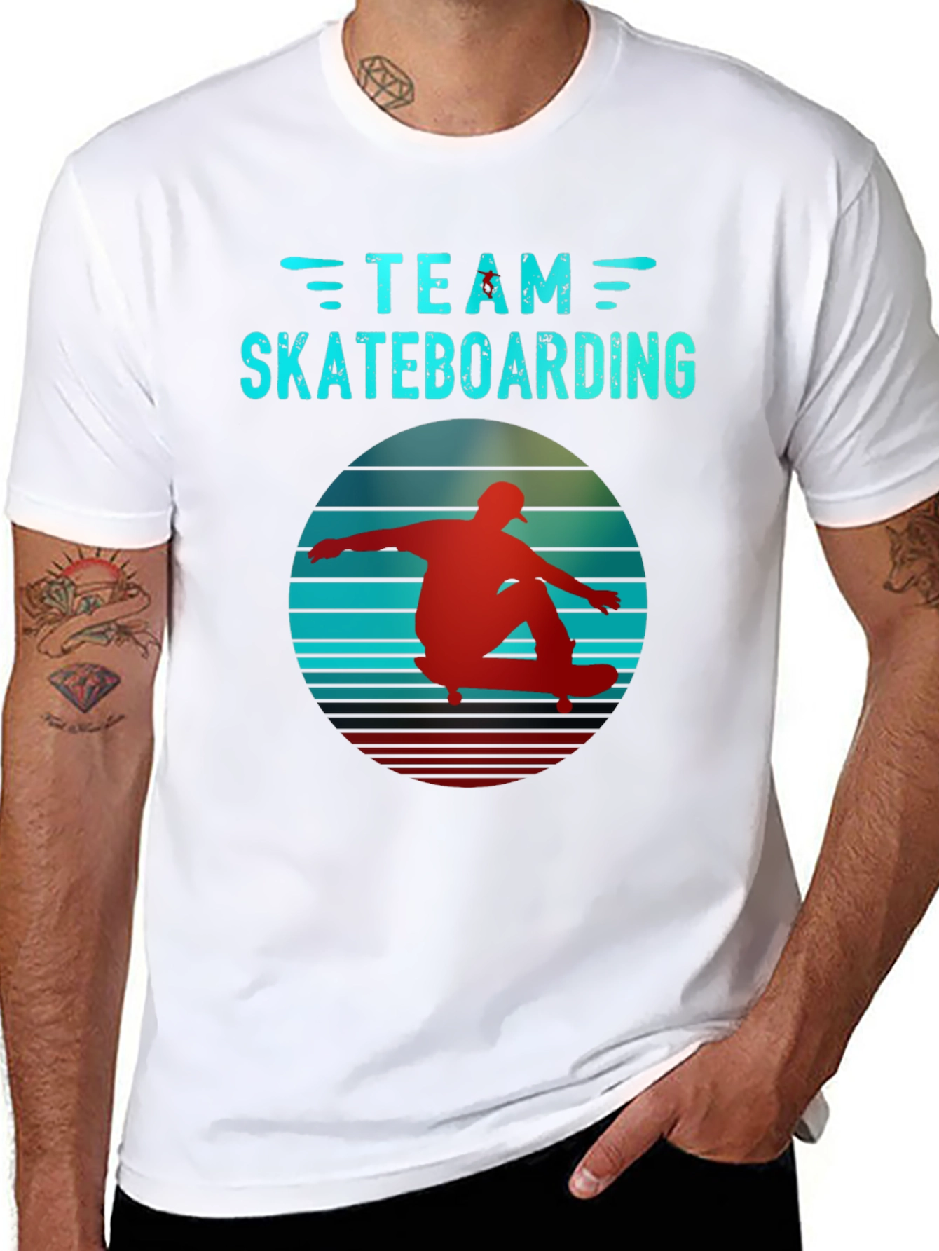 Retro Team Skateboarding Black T-Shirt