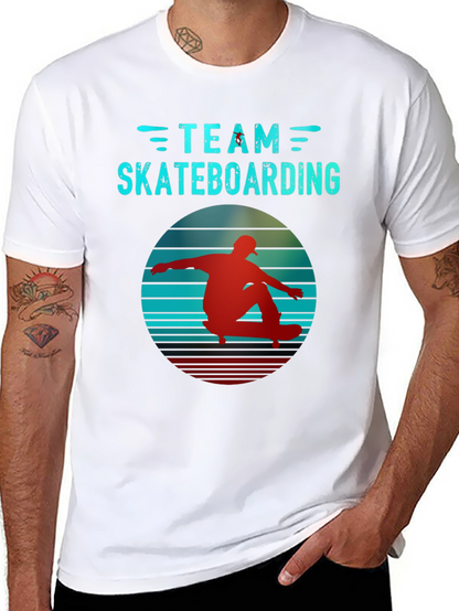 Retro Team Skateboarding Black T-Shirt
