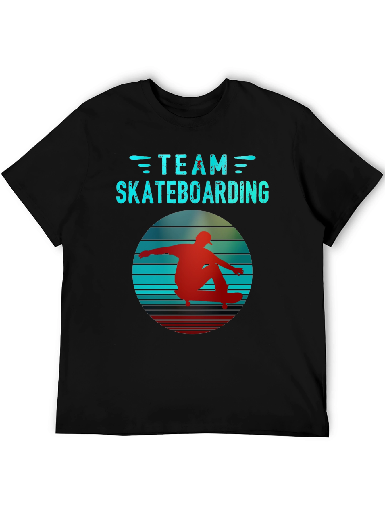 Retro Team Skateboarding Black T-Shirt