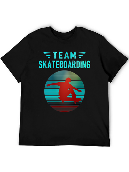 Retro Team Skateboarding Black T-Shirt