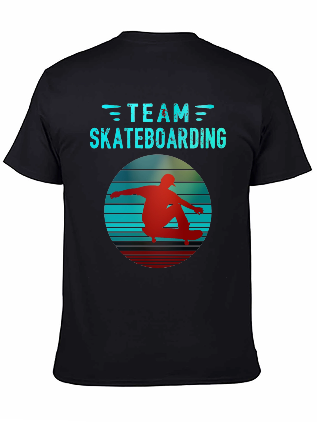Retro Team Skateboarding Black T-Shirt