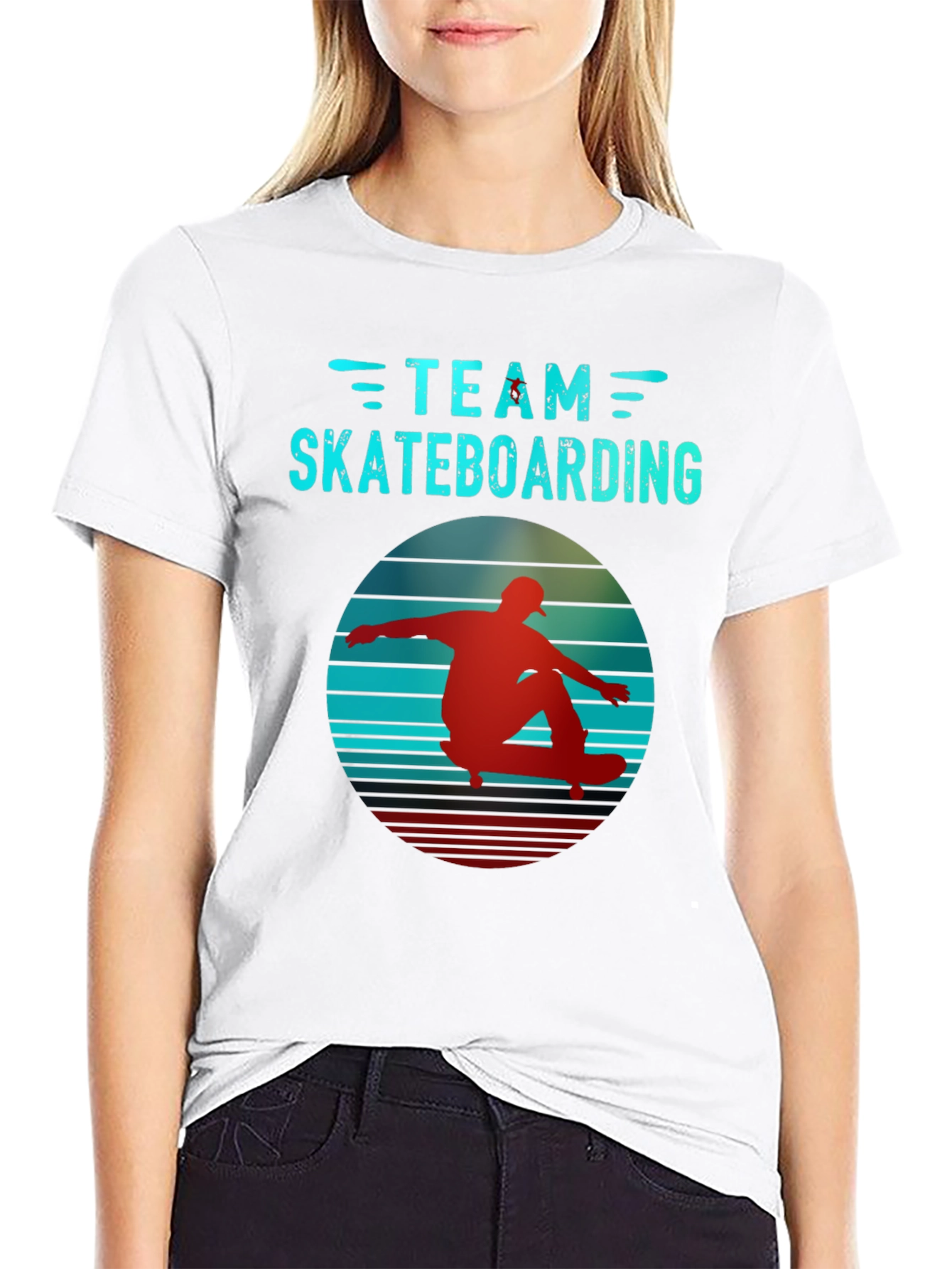 Retro Team Skateboarding Black T-Shirt