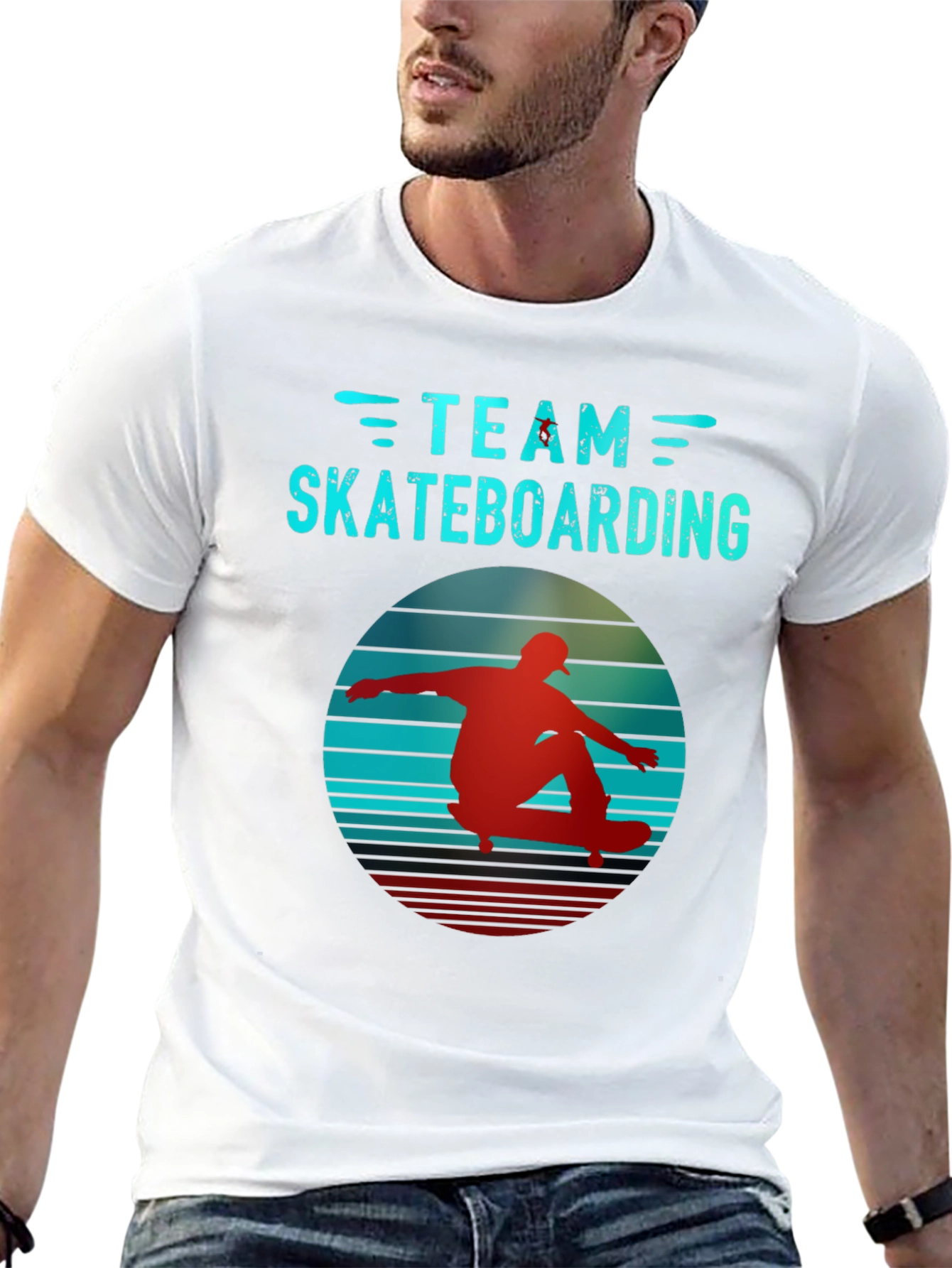 Retro Team Skateboarding Black T-Shirt