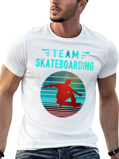 Retro Team Skateboarding Black T-Shirt