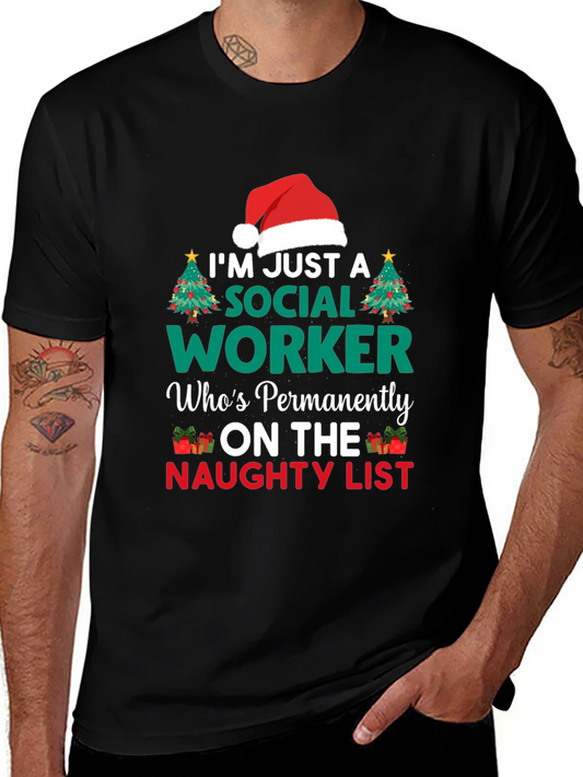 Naughty List Social Worker Graphic Tee