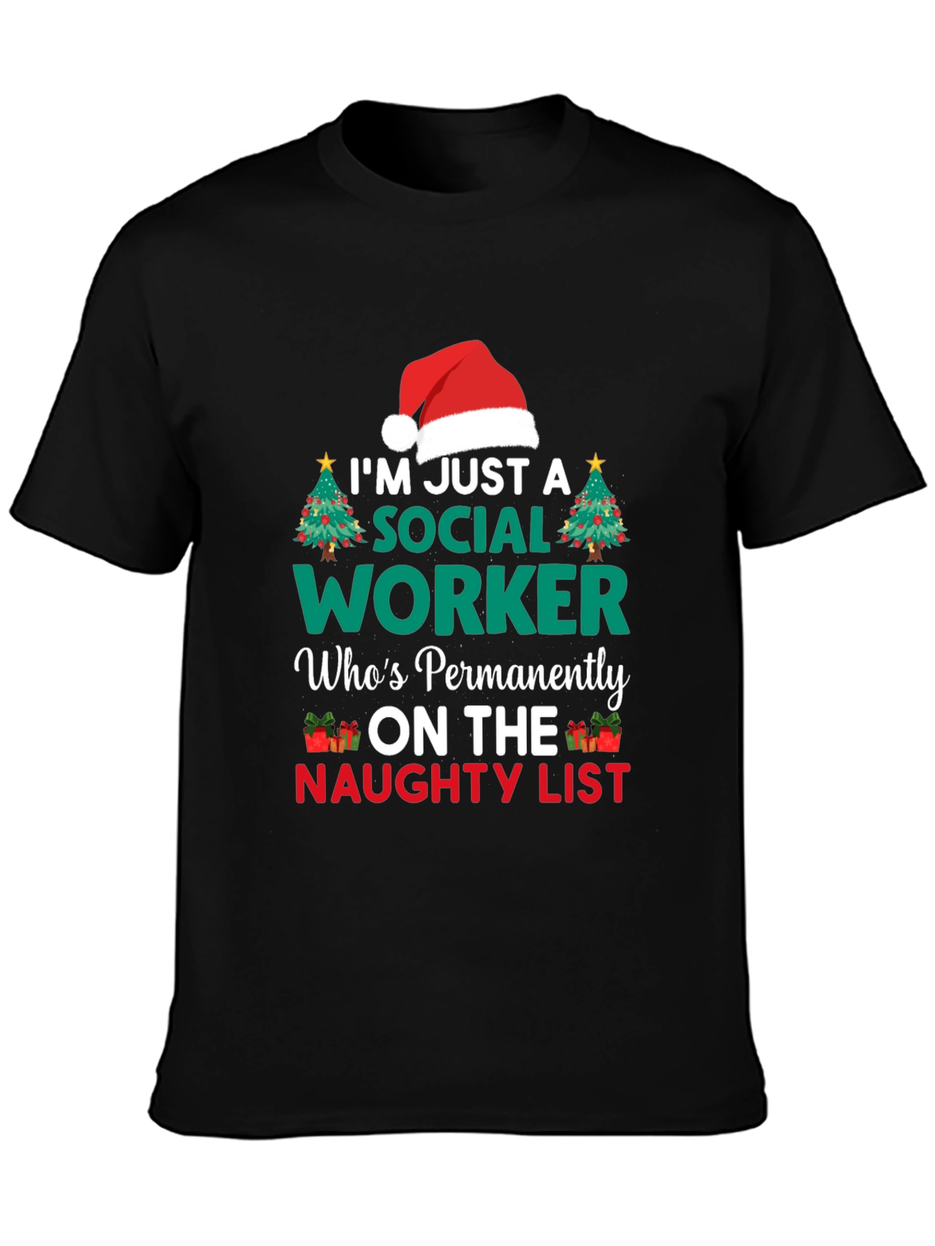 Naughty List Social Worker Graphic Tee