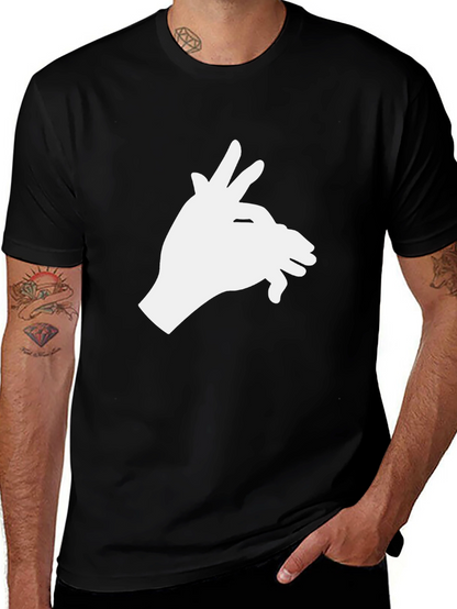 Shadow Puppet Hand Graphic Tee - Black Cotton