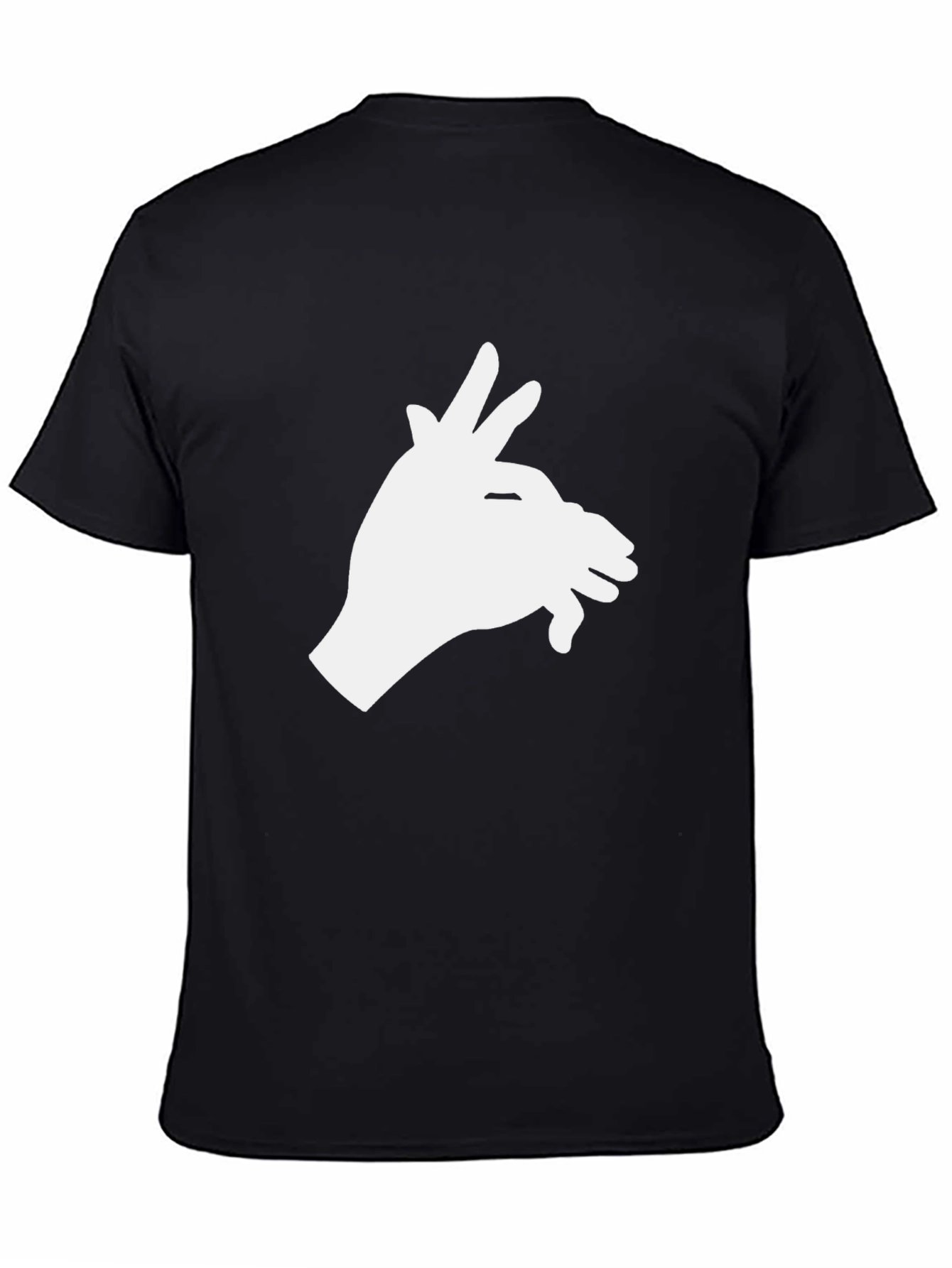 Shadow Puppet Hand Graphic Tee - Black Cotton