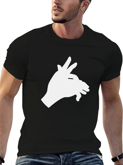 Shadow Puppet Hand Graphic Tee - Black Cotton