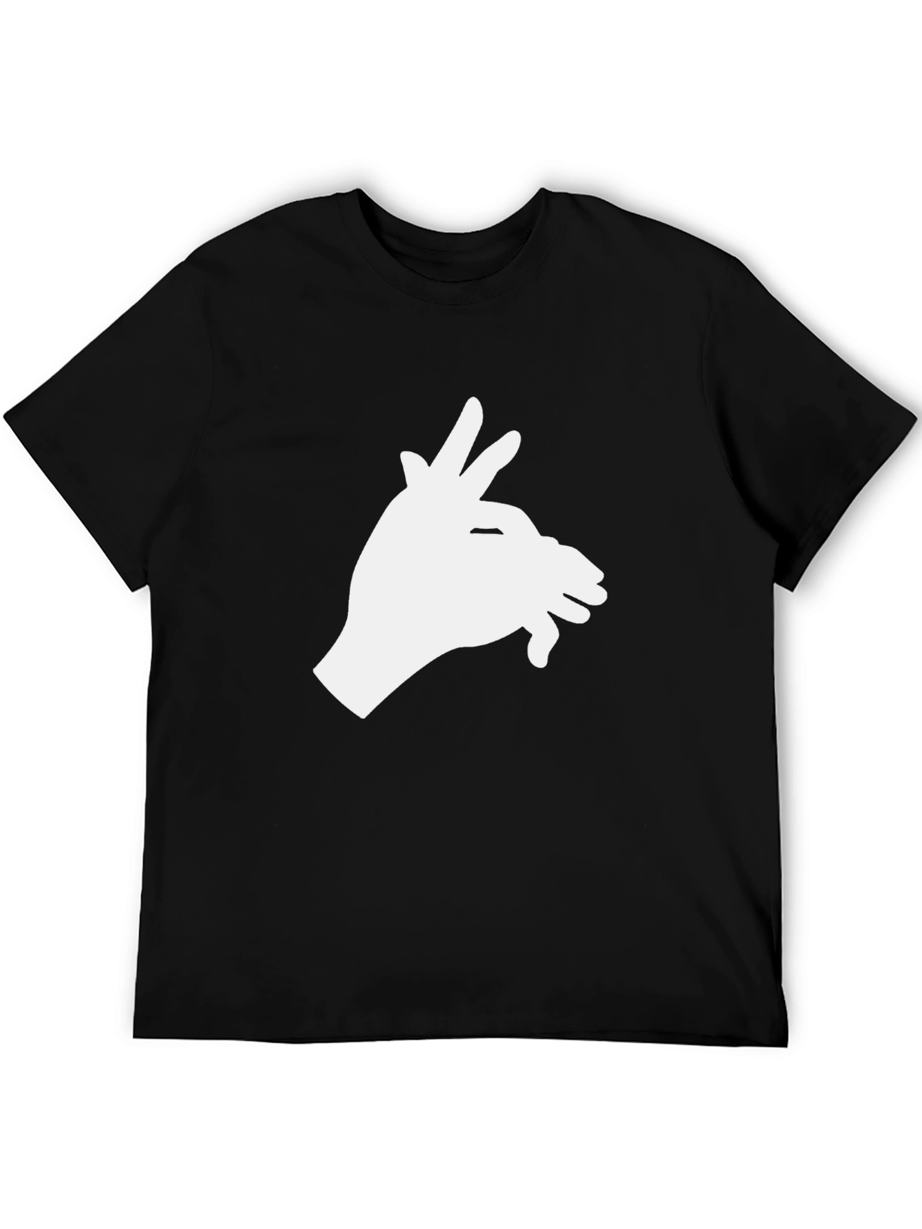 Shadow Puppet Hand Graphic Tee - Black Cotton