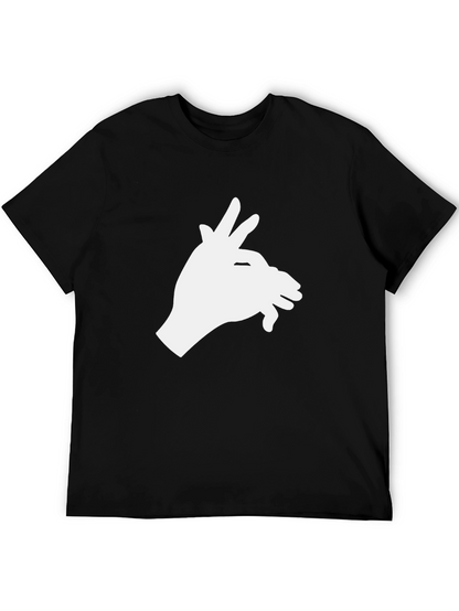 Shadow Puppet Hand Graphic Tee - Black Cotton