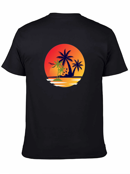 Tropical Palm Tree Sunset Graphic Tee