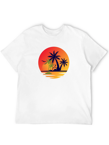 Tropical Palm Tree Sunset Graphic Tee