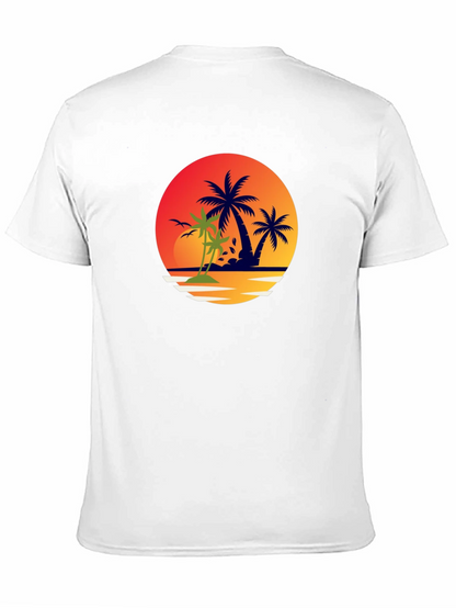 Tropical Palm Tree Sunset Graphic Tee