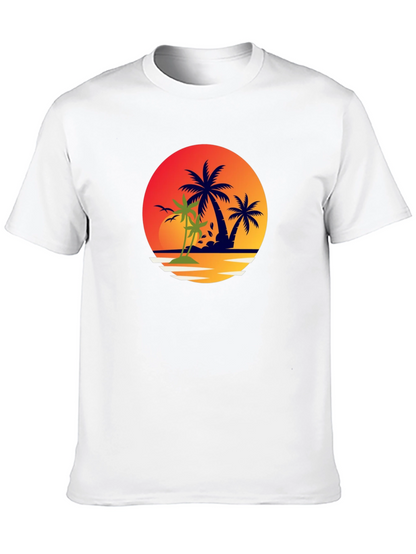 Tropical Palm Tree Sunset Graphic Tee