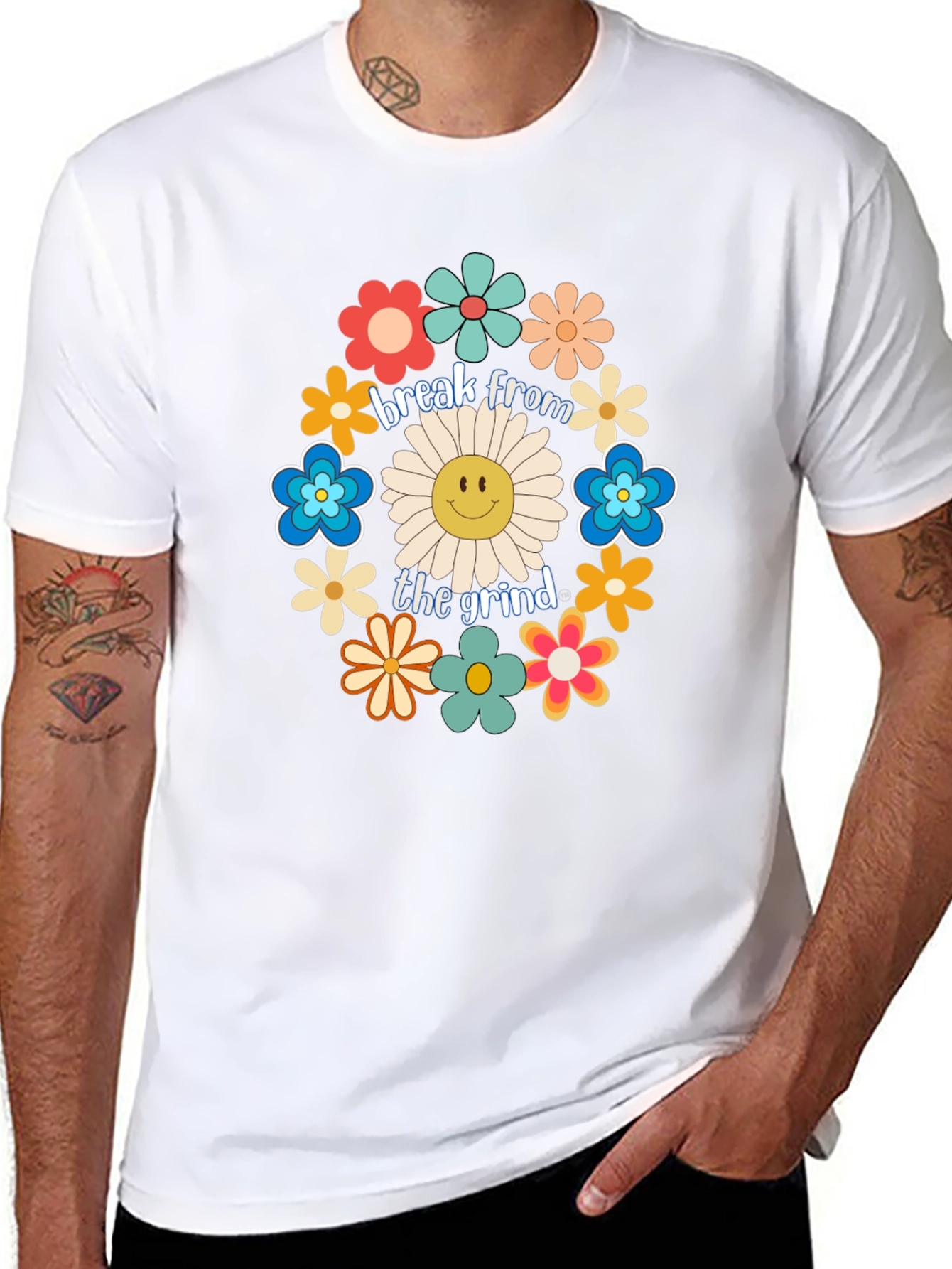 Break From The Grind Floral Graphic Tee