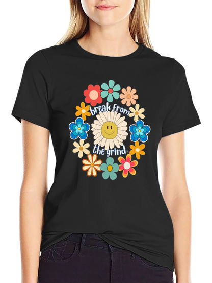 Break From The Grind Floral Graphic Tee