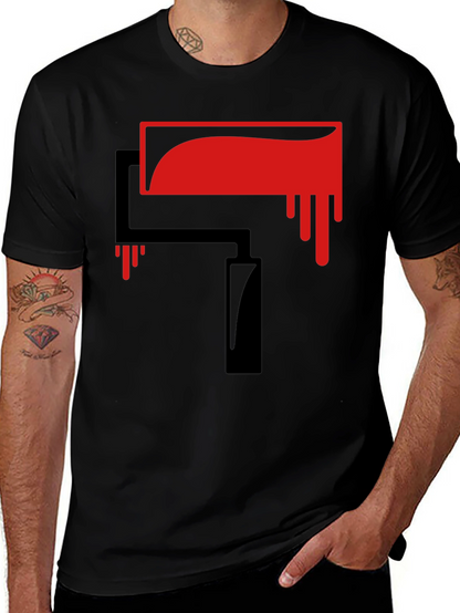 Paint Roller Graphic Tee - Black Cotton