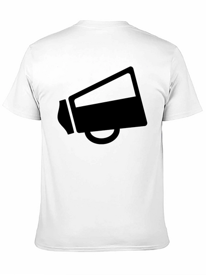 Black Megaphone Graphic T-Shirt Casual Wear