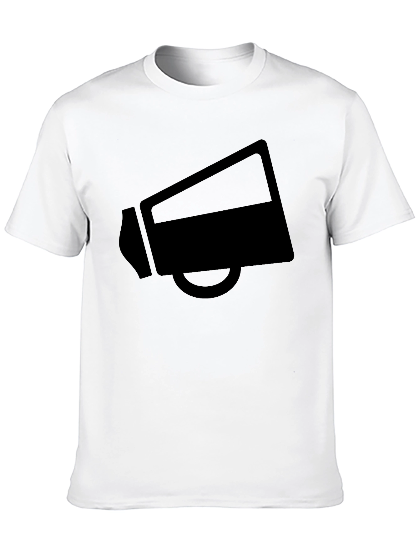Black Megaphone Graphic T-Shirt Casual Wear