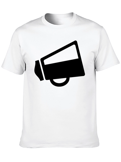 Black Megaphone Graphic T-Shirt Casual Wear