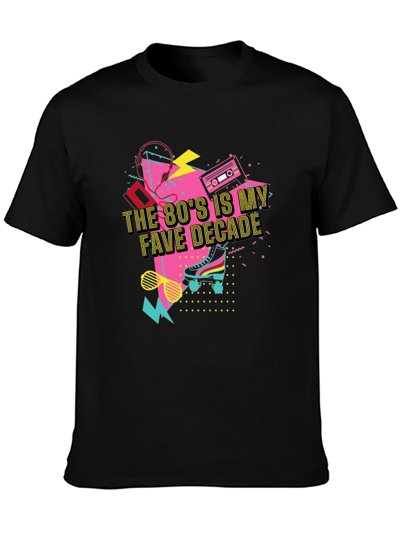 80s Fave Decade Black T-Shirt