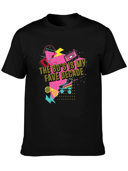 80s Fave Decade Black T-Shirt