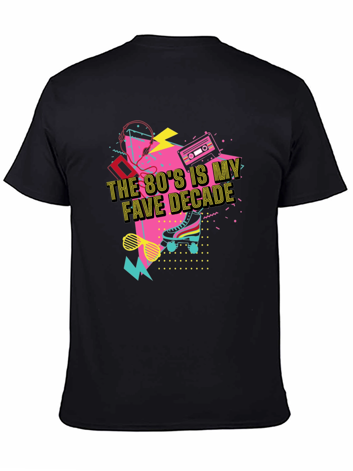 80s Fave Decade Black T-Shirt