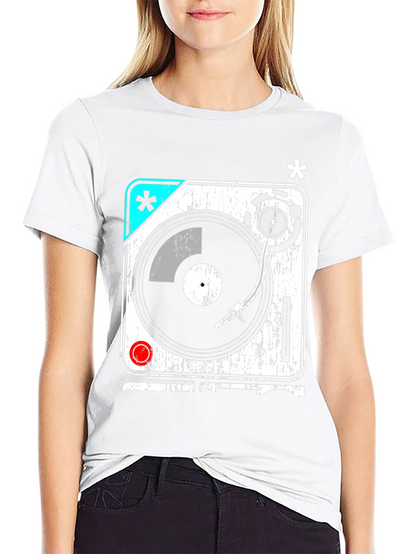 Retro Turntable Graphic T-Shirt - DJ Music Lover Tee